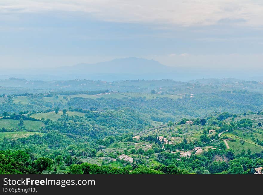 Panoramic view on mountain valley in Italy. Panoramic view on mountain valley in Italy