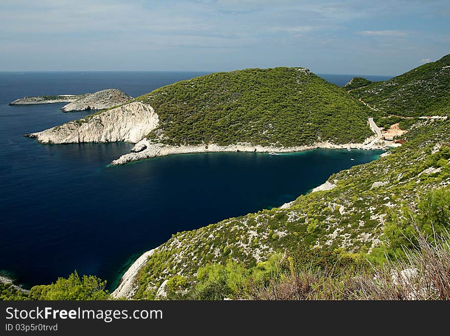 View from Zakynthos island cost