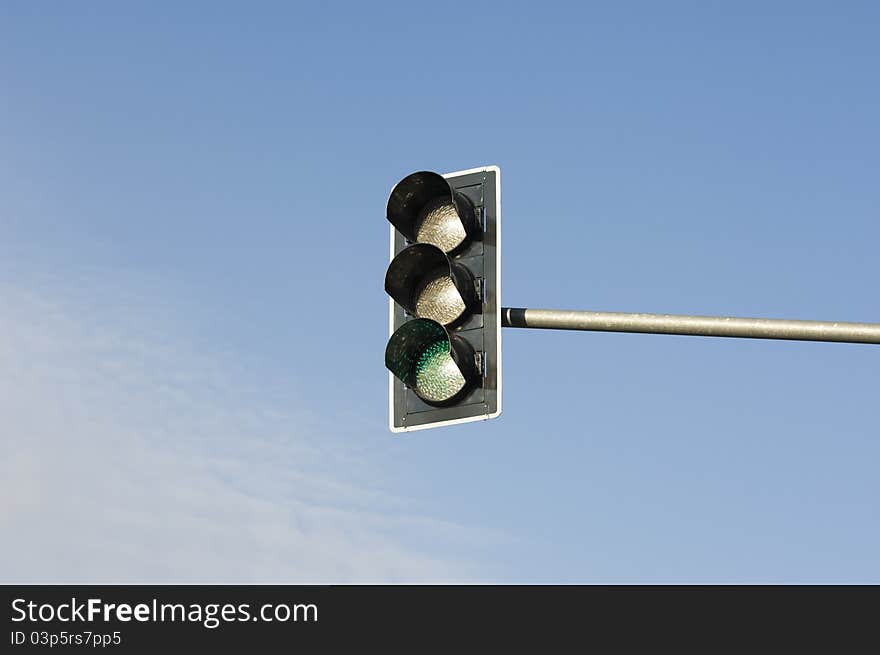 Istanbul-Turkey highway traffic green light signal. Istanbul-Turkey highway traffic green light signal..