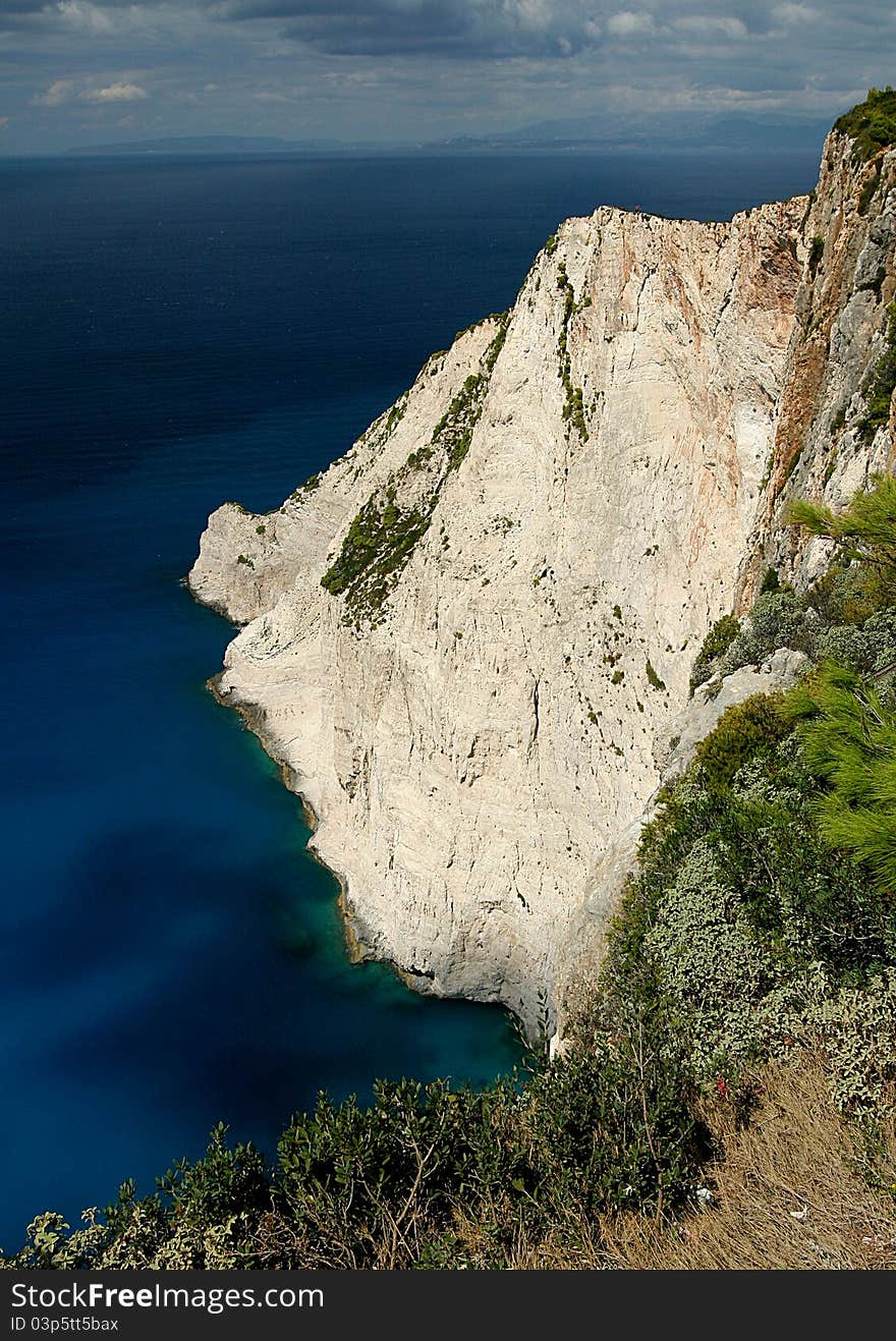 View from Zakynthos island cost