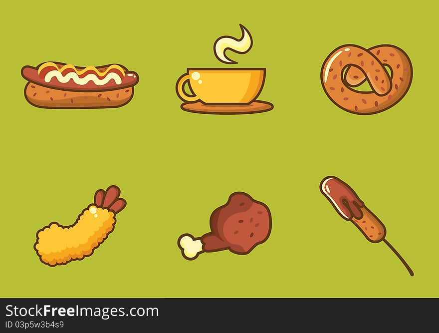 A set of fast food illustration