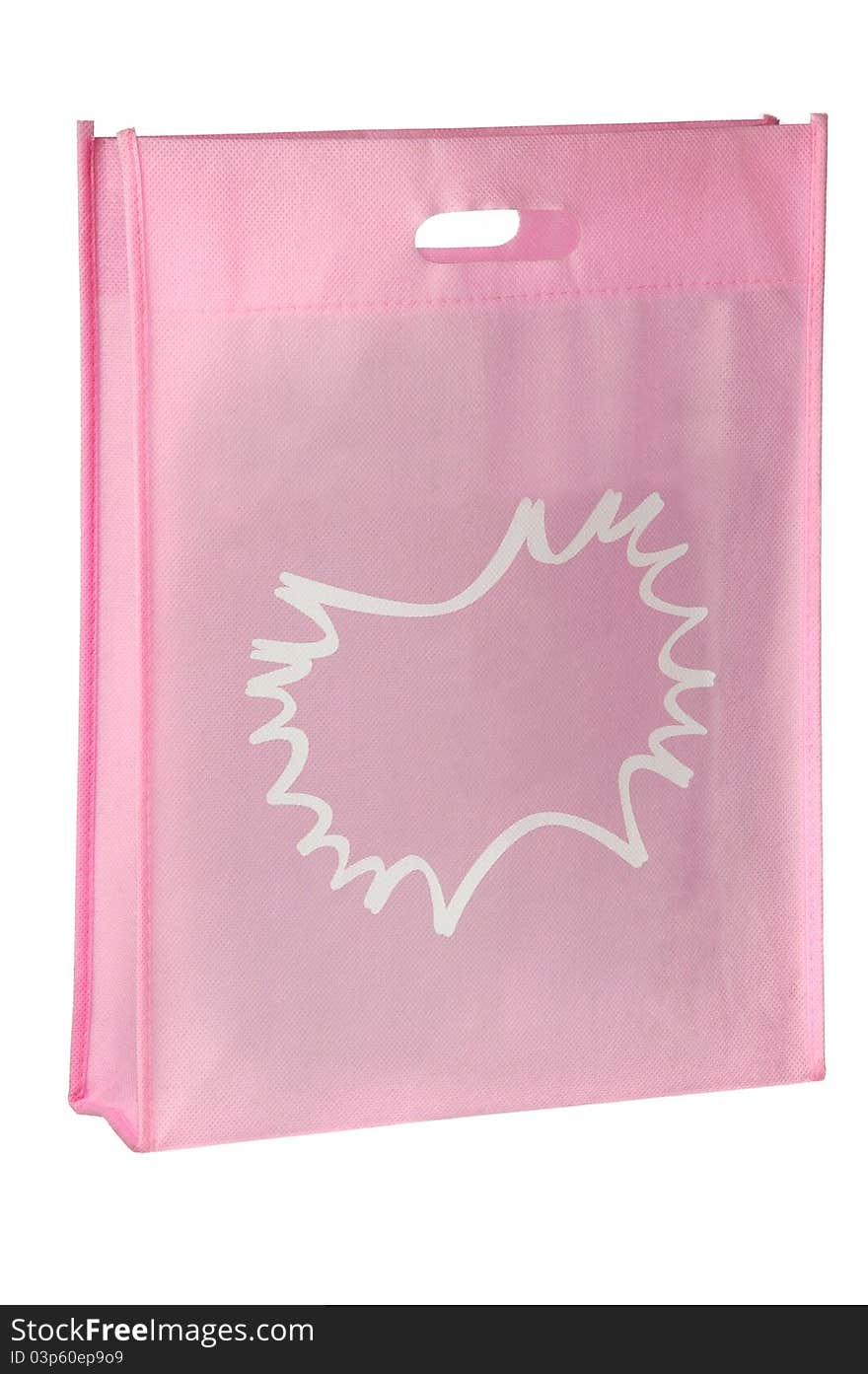 Pink spunbond bag isolated on white