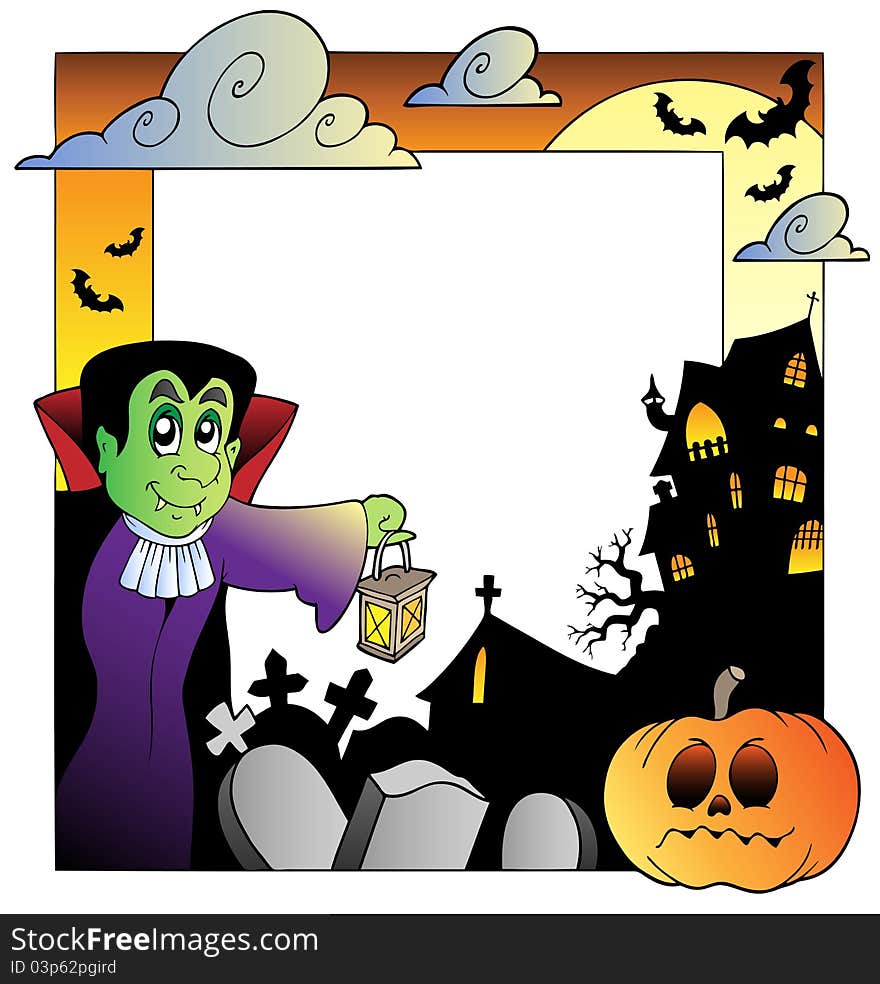 Frame with Halloween topic 2