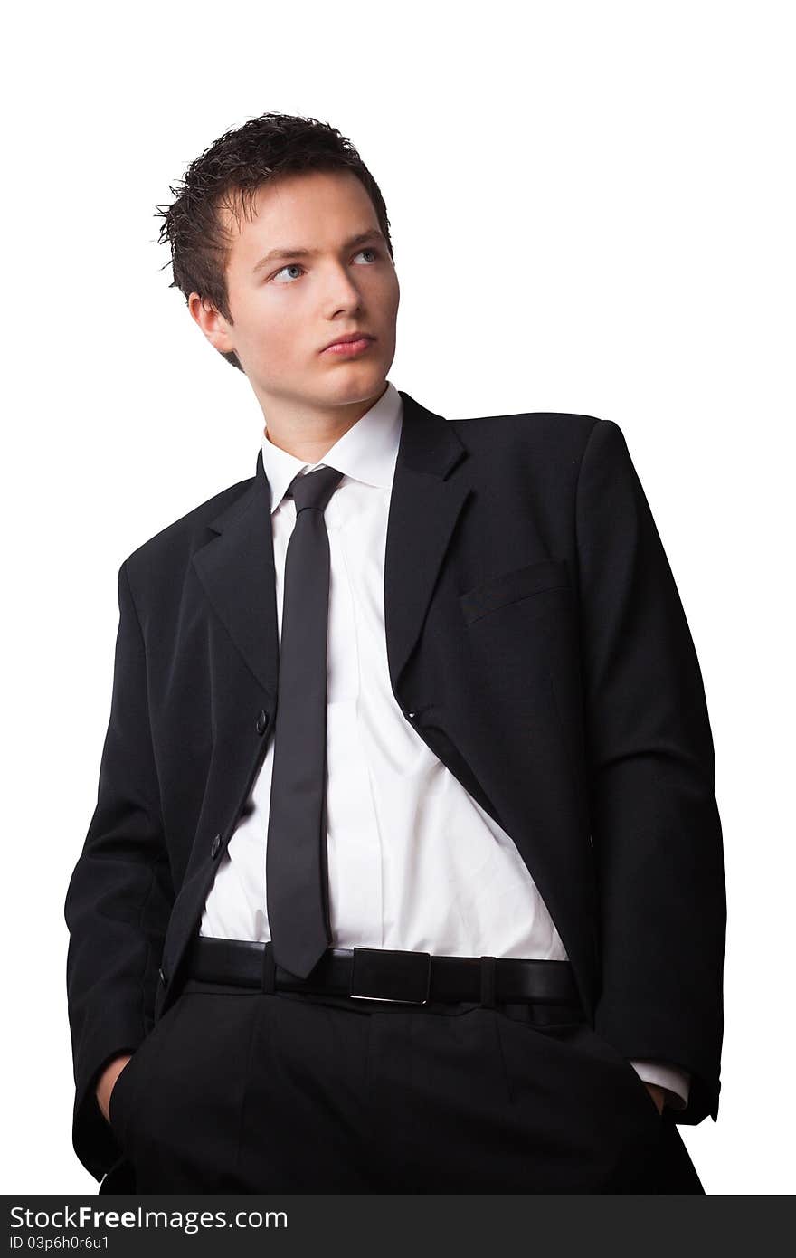 Businessman against a white background