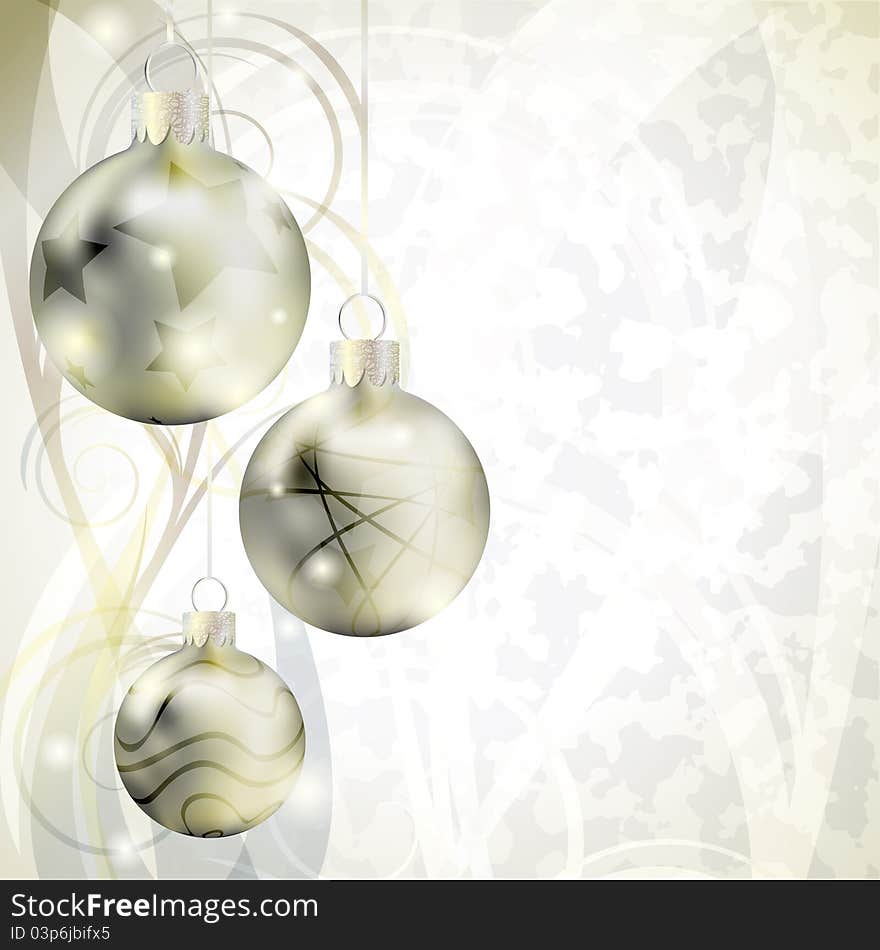 Elegant Christmas background with golden balls