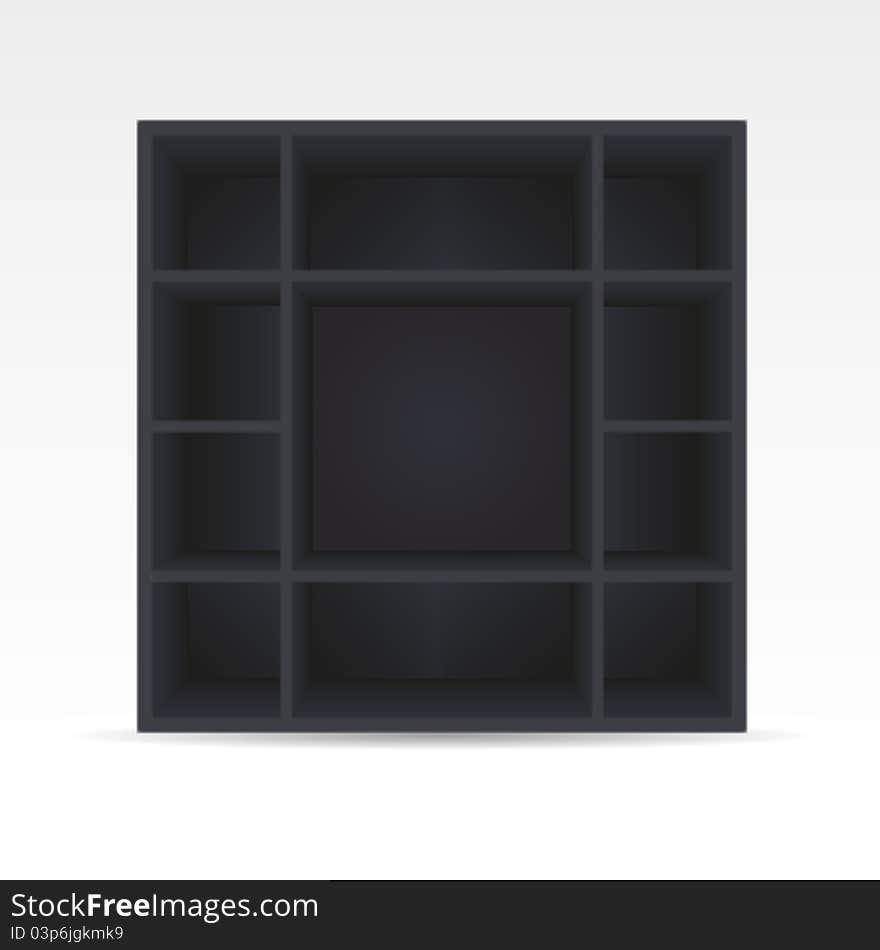 3d black bookshelf