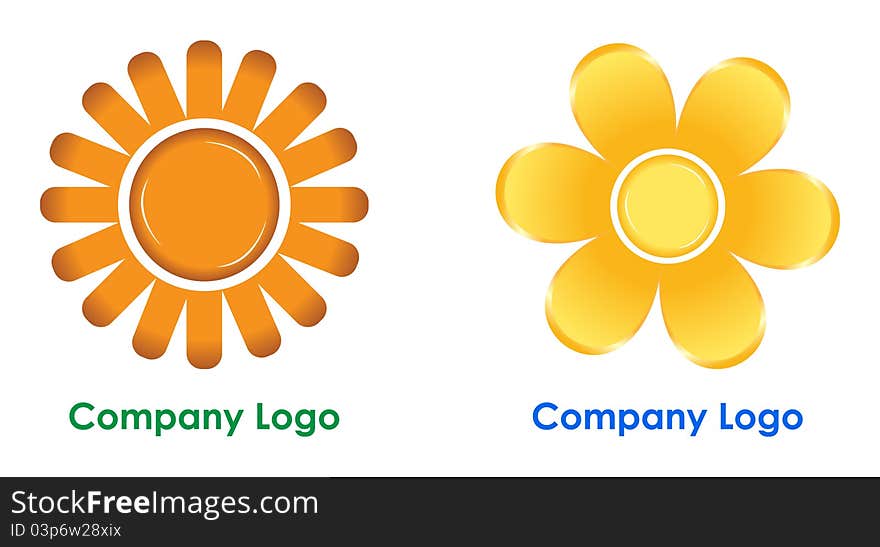 Illustration of colorful logos on white background. Illustration of colorful logos on white background