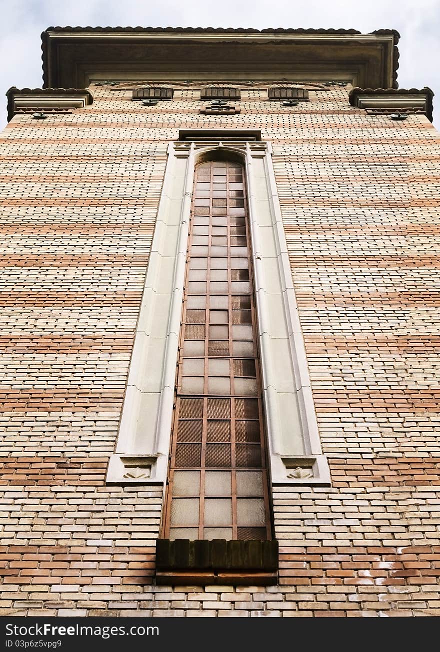 Timisoara's Orthodox Cathedral right side brick wall. Timisoara's Orthodox Cathedral right side brick wall