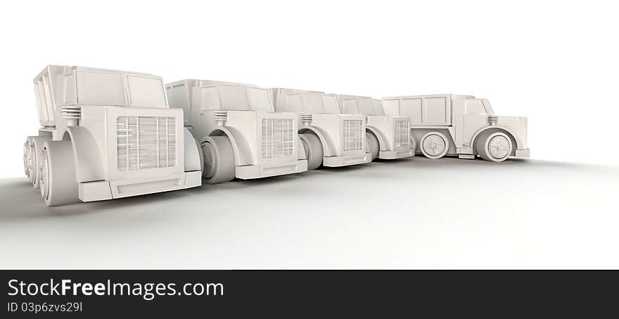 Row of trucks