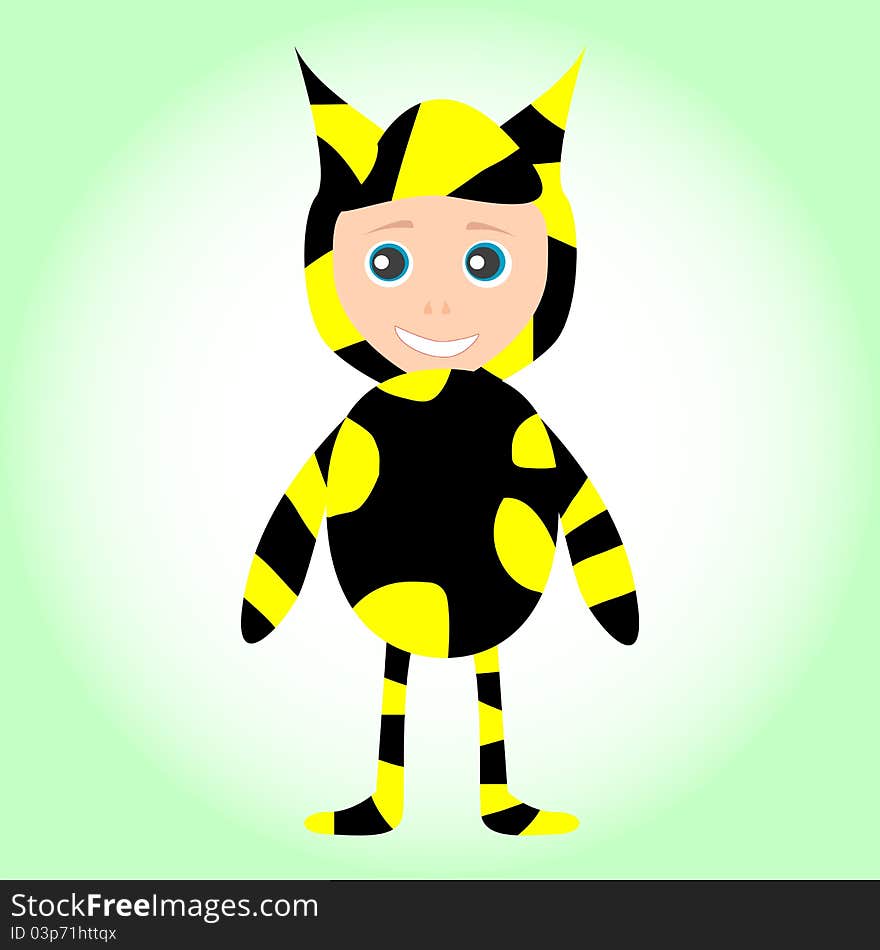 Cute Little Baby Boy Wearing Funny Bee Costume