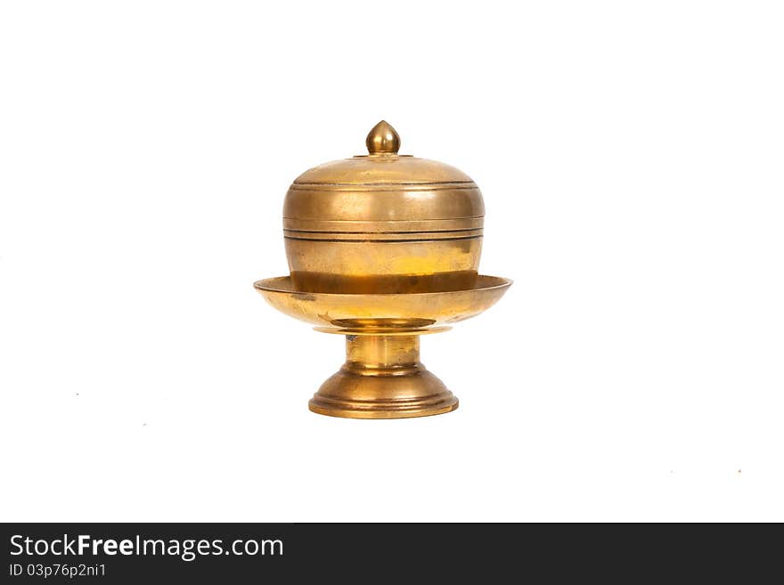 Brass casket isolated