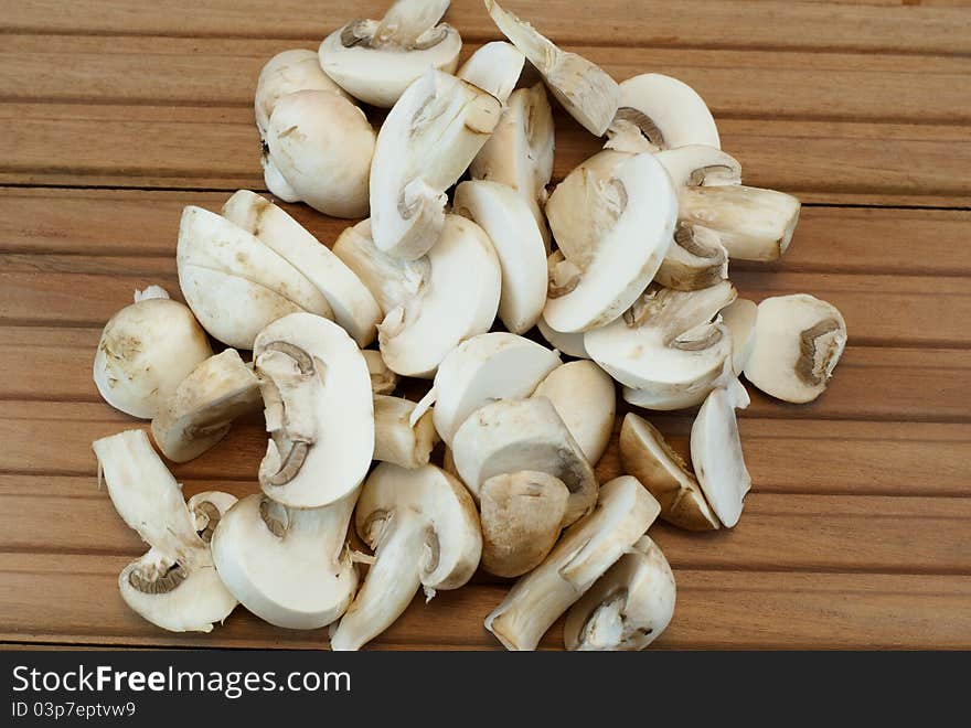 Sliced mushrooms