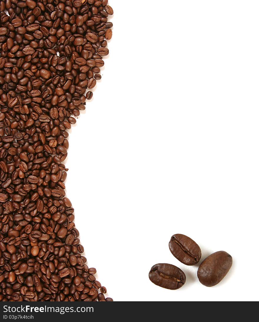 Brown frame with coffee beans. Brown frame with coffee beans