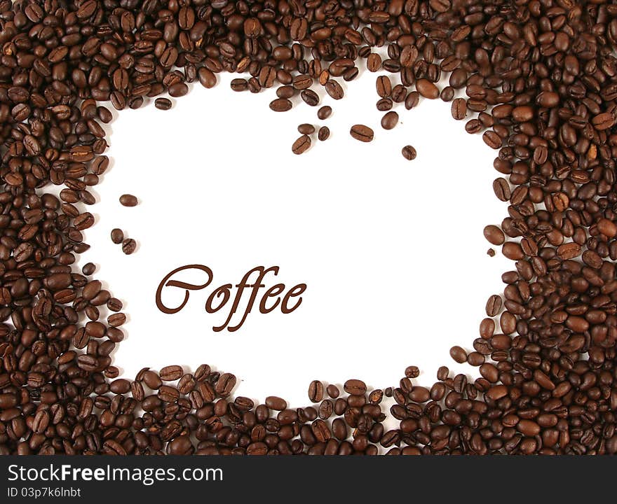 Brown frame with coffee beans