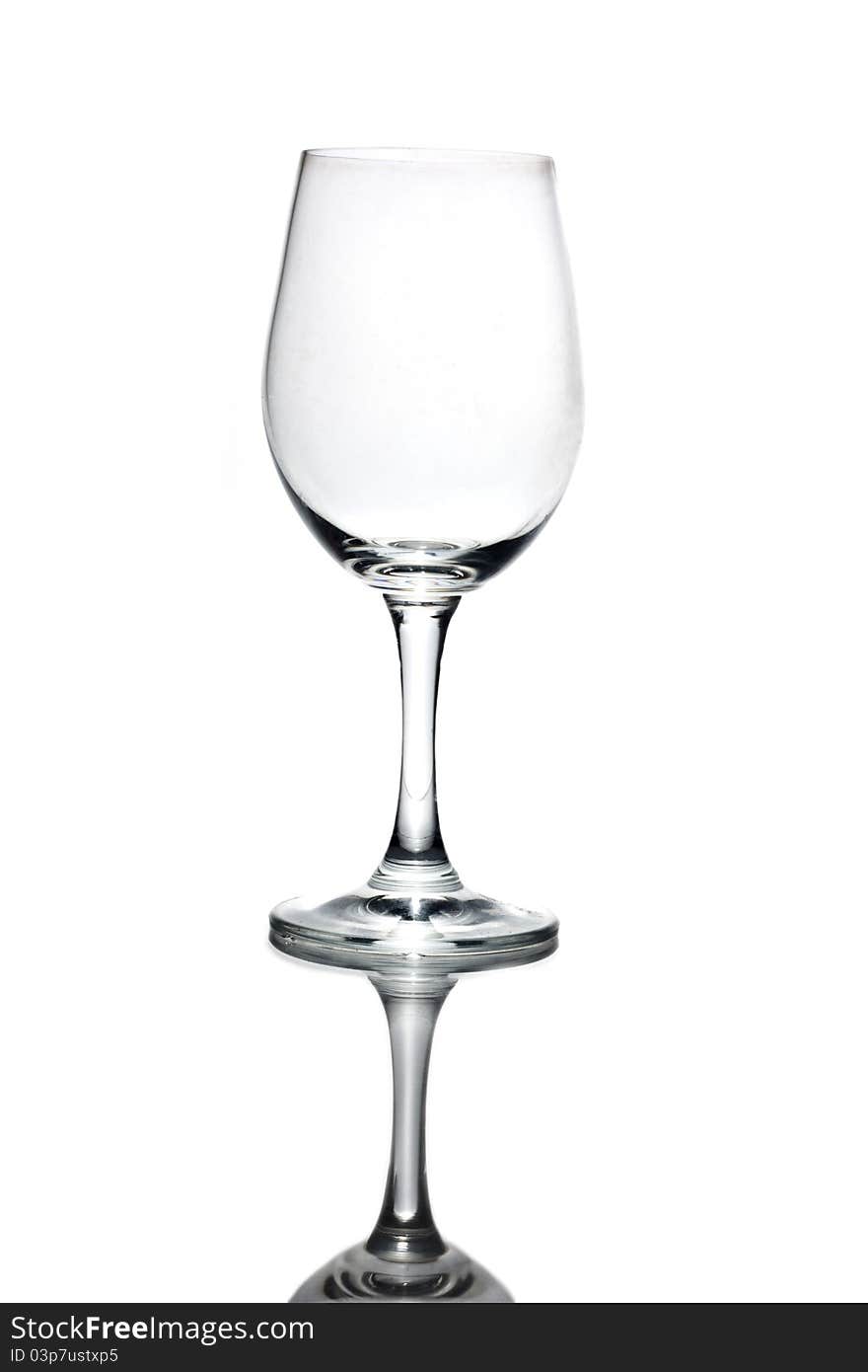 Glass and reflex on white background