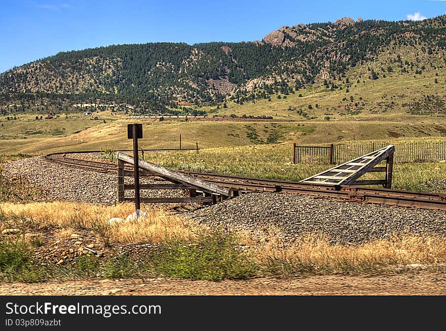 Cattle guard on a train track. Cattle guard on a train track