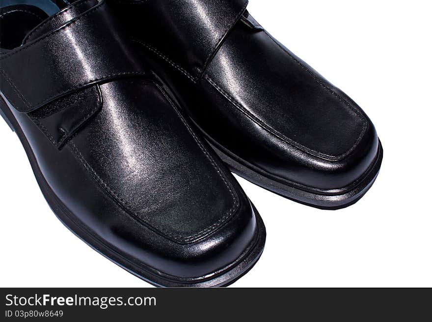 Men s black leather shoes.