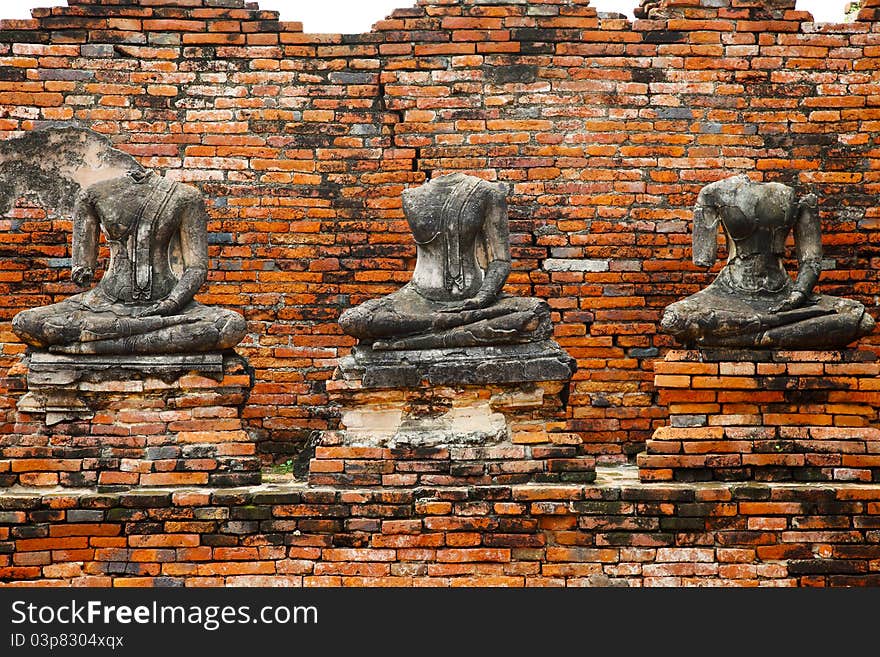 Buddha Statues Ruin In Ayutthaya Historical Park