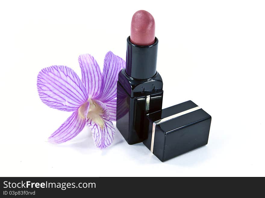 Lipstick with orchid