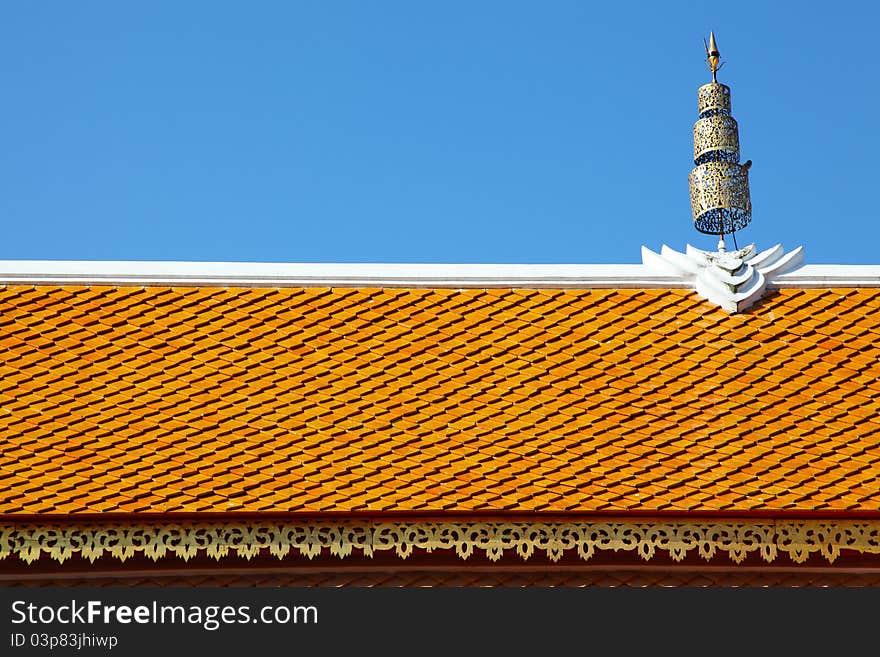 Thai Temple Roof with crown in Northern Style