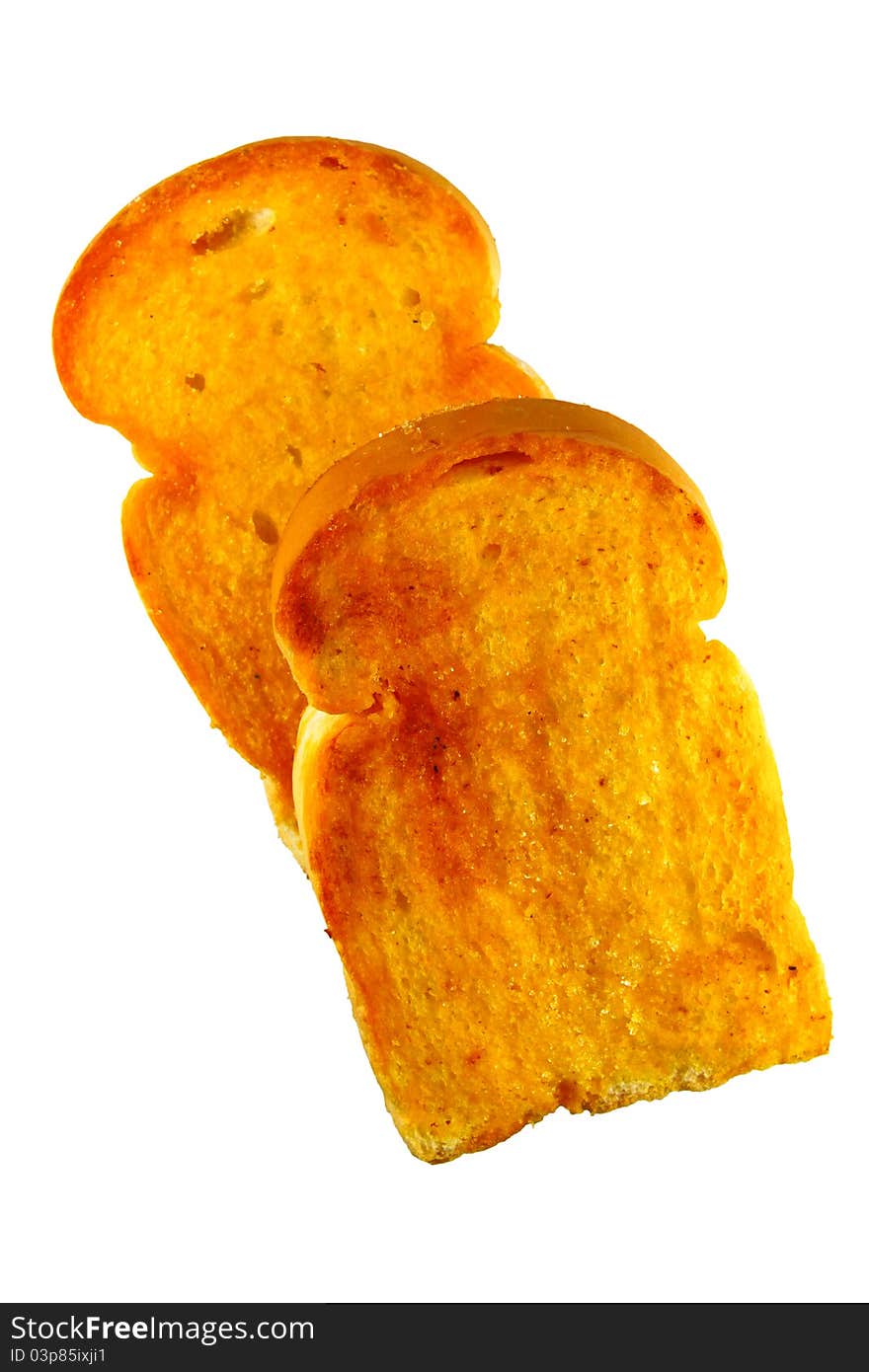 Crusty bread toast slice