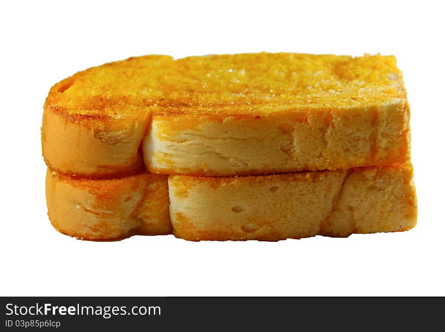 Crusty bread toast slice