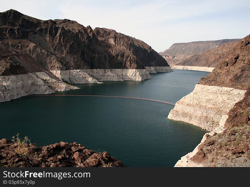 A picture of the Colorado River at the Hoover Dam. A picture of the Colorado River at the Hoover Dam.