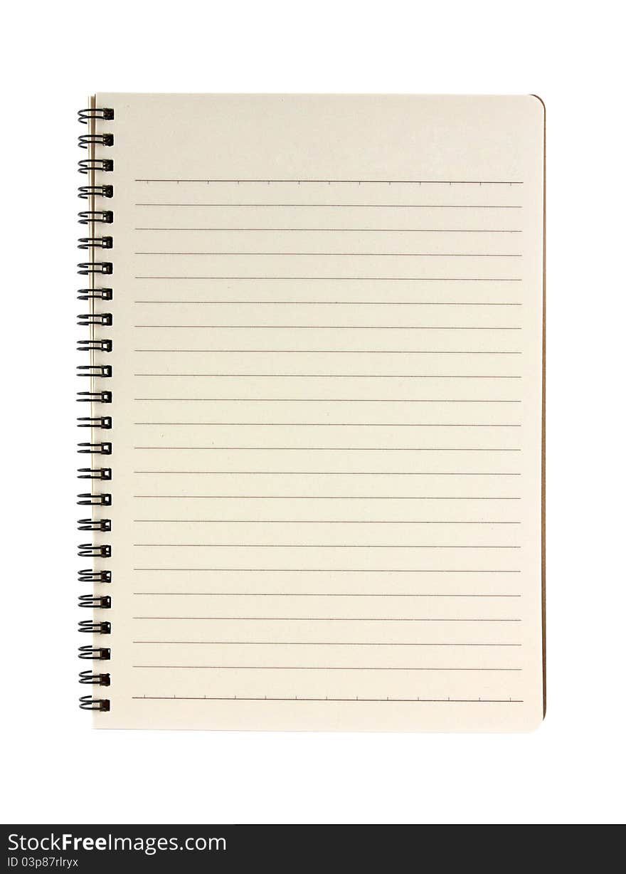 Blank notebook isolated on white background