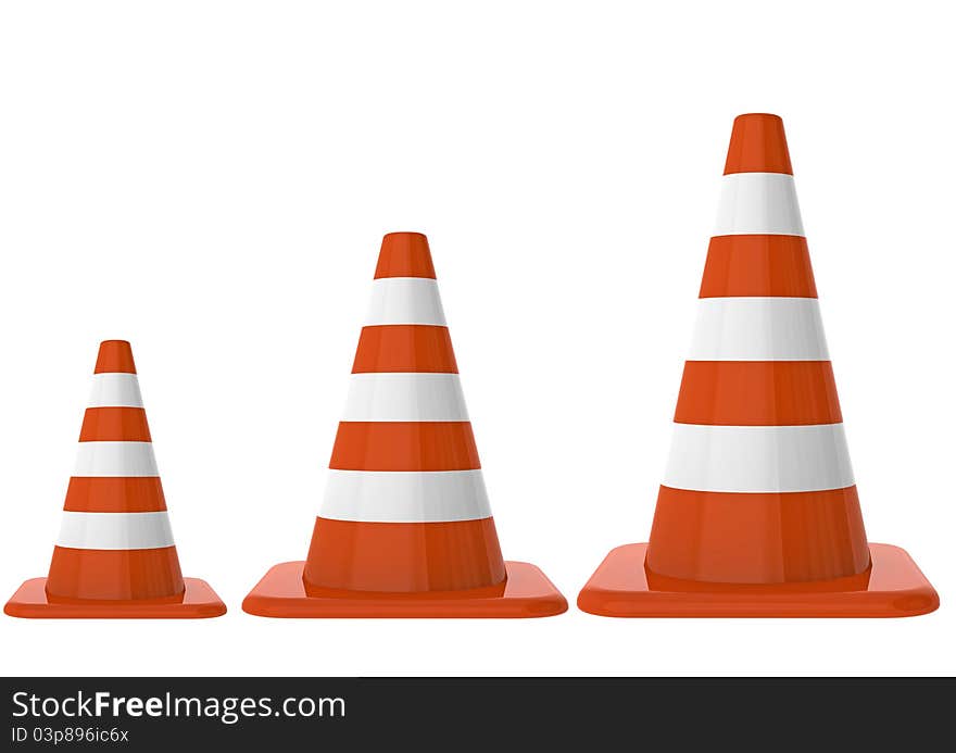 Traffic cones on different size