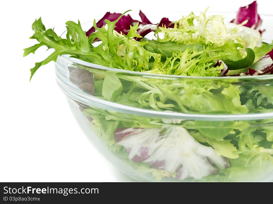 Bowl of fresh salad - isolated