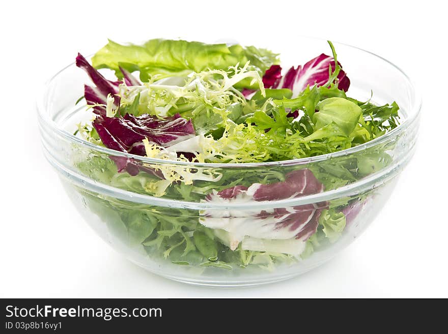 Bowl of fresh salad - isolated