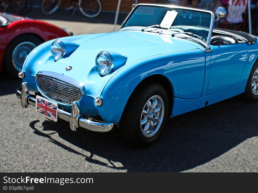 Vintage Blue Convertible Car