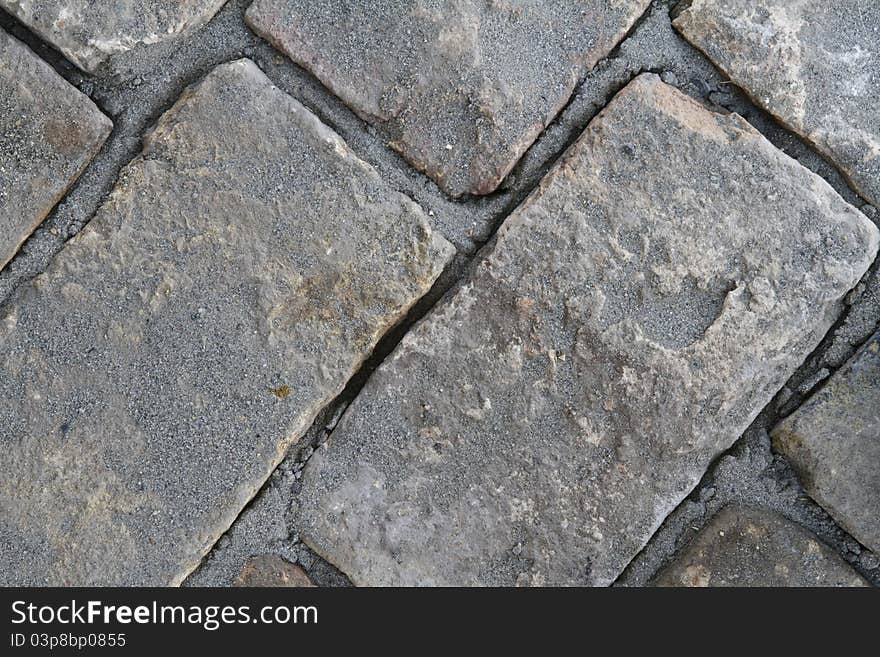 Old and rustic brick path background