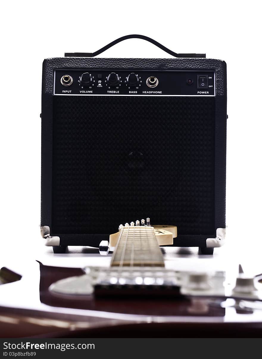 Electric guitar and amplifier