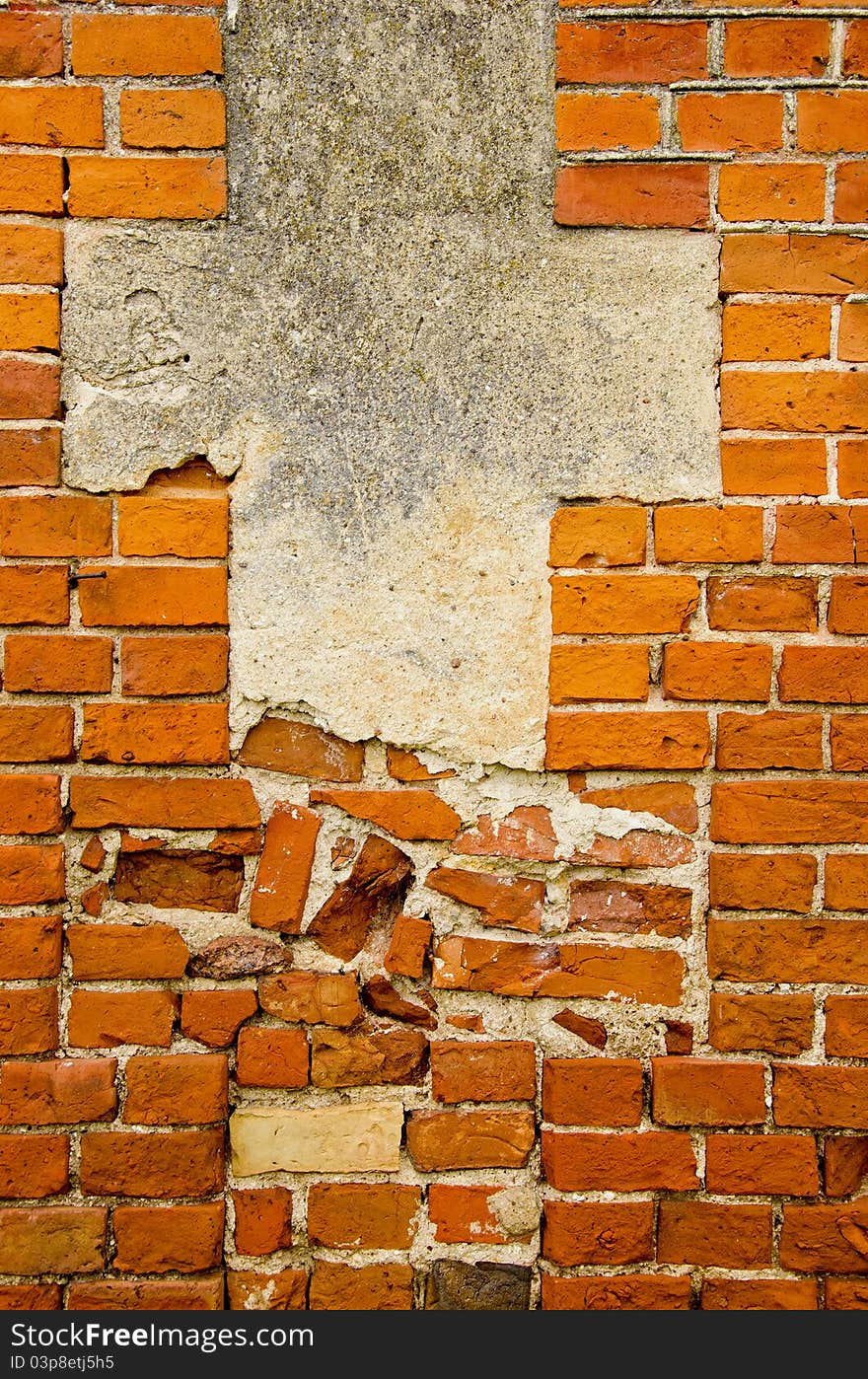 Red bricks vintage wall background and texture. Red bricks vintage wall background and texture