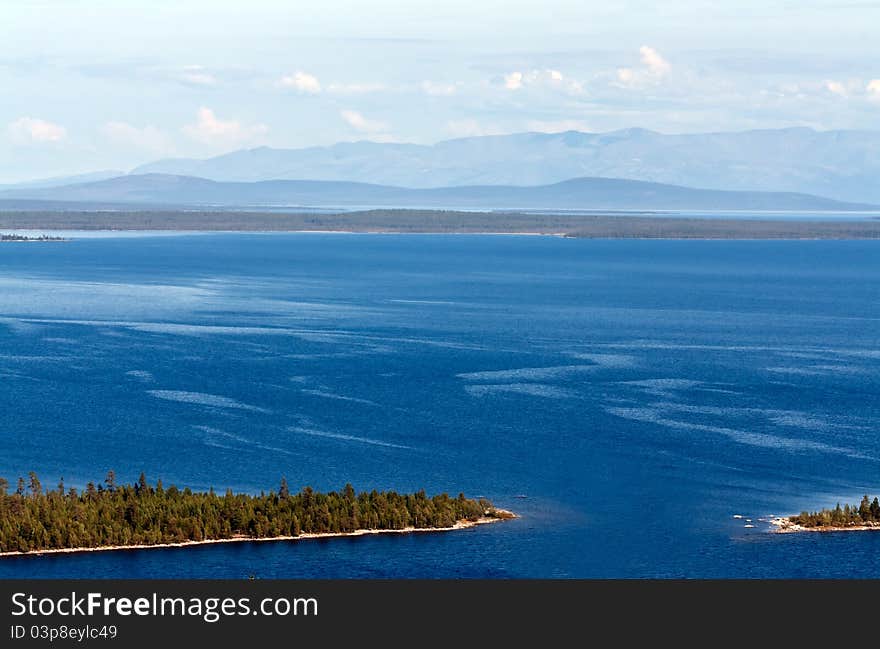 Landscape, the northern lake with islands