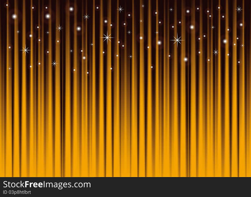 Stars on gold striped background