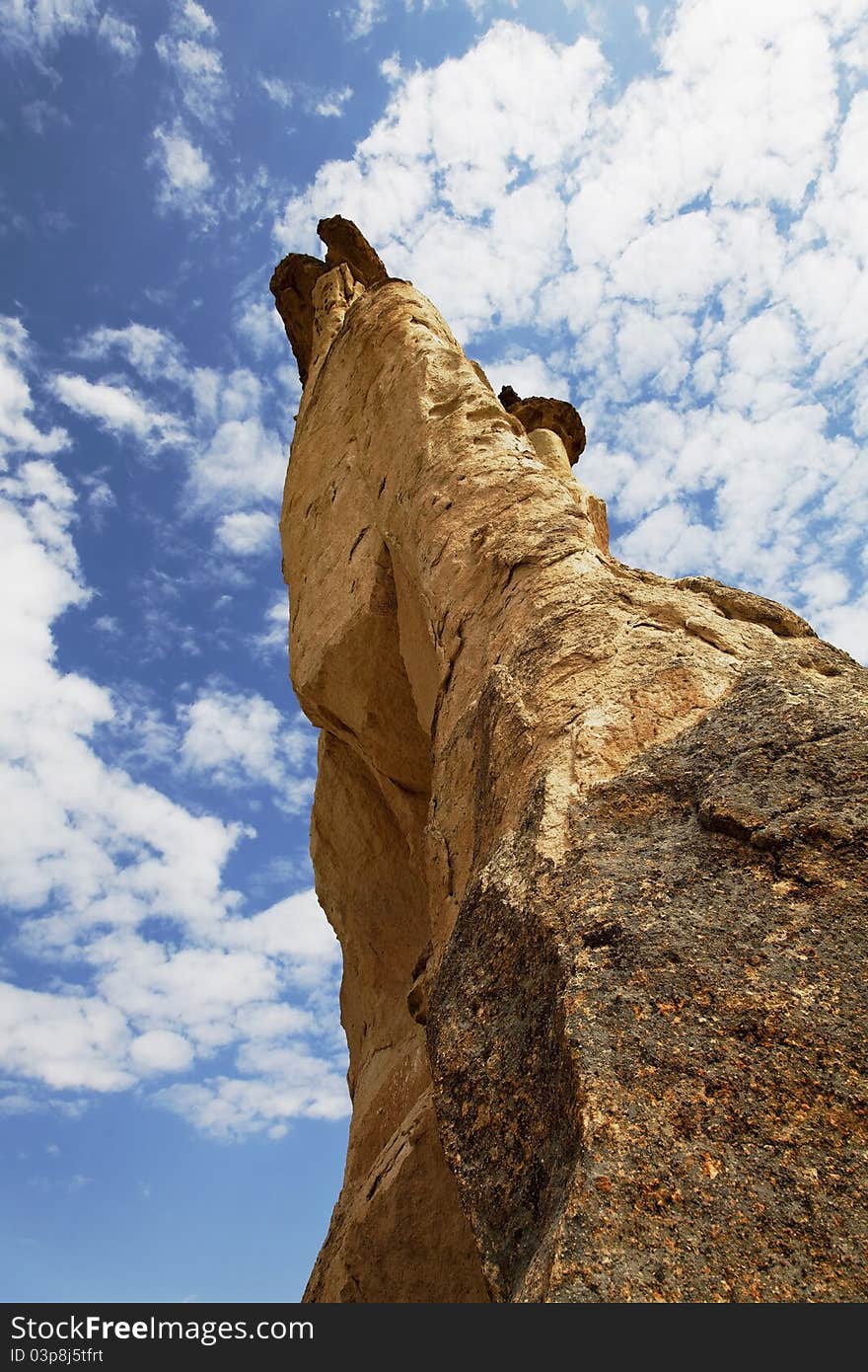 Cappadocia Rock Formation Unusual Angle Int Blue S