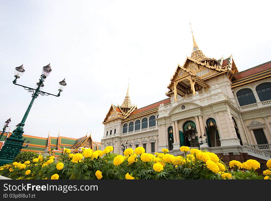 Scene of emerald temple in bangkok, thailand