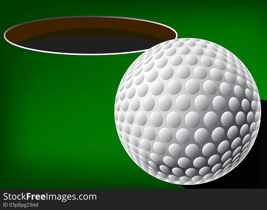 Illustration of golf ball with hole