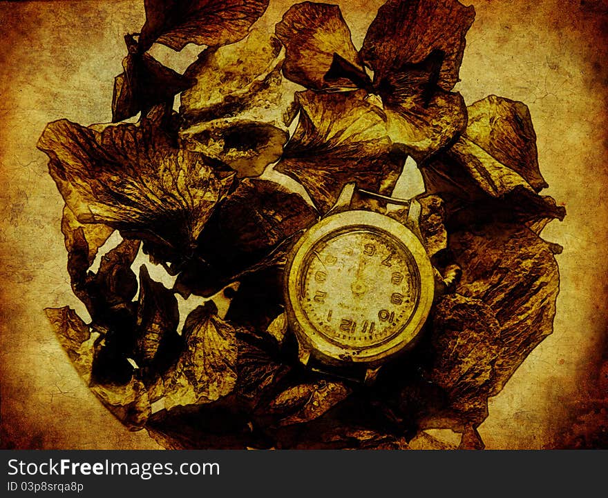 An old clock abstract background