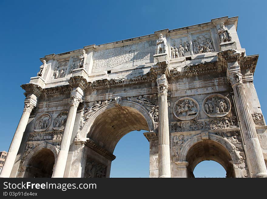 Costantine's arc in Rome, Italy