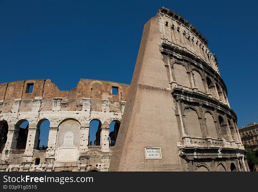 The Colosseum or Coliseum (Colosseo) in Rome. italy. The Colosseum or Coliseum (Colosseo) in Rome. italy