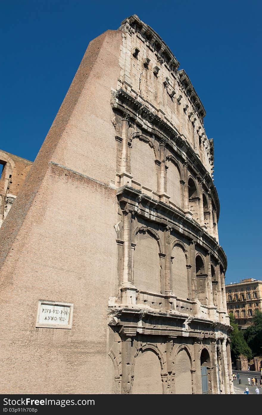 The Colosseum or Coliseum (Colosseo) in Rome. italy. The Colosseum or Coliseum (Colosseo) in Rome. italy