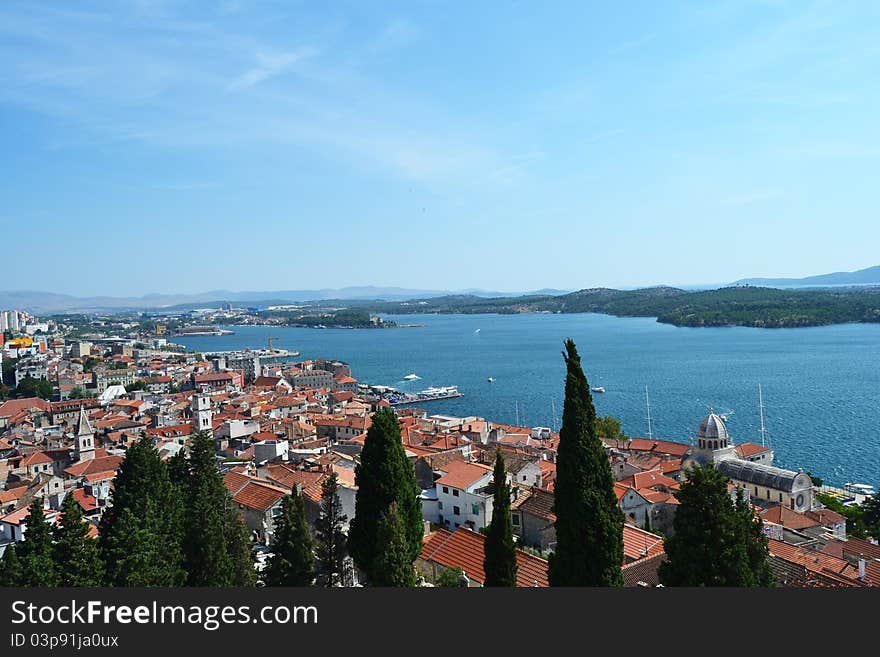 Croatia with a wonderful view of the typical saw the archipelago off the coast of Sibenik