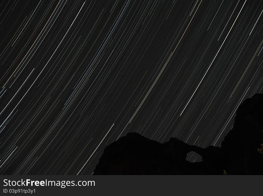 Startrail in the versilia mountain