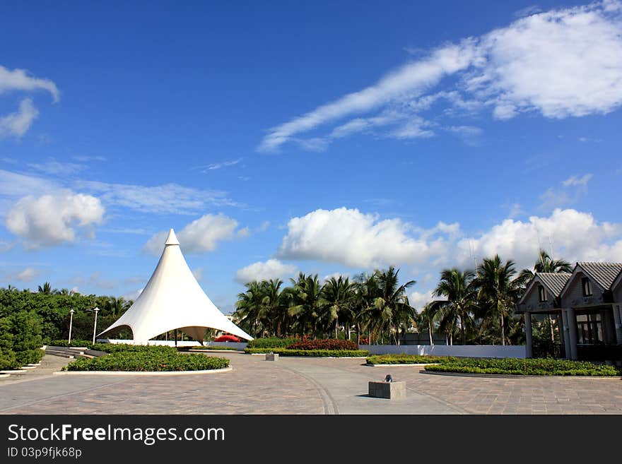 It is tropical Coconut Island scenery. It is tropical Coconut Island scenery