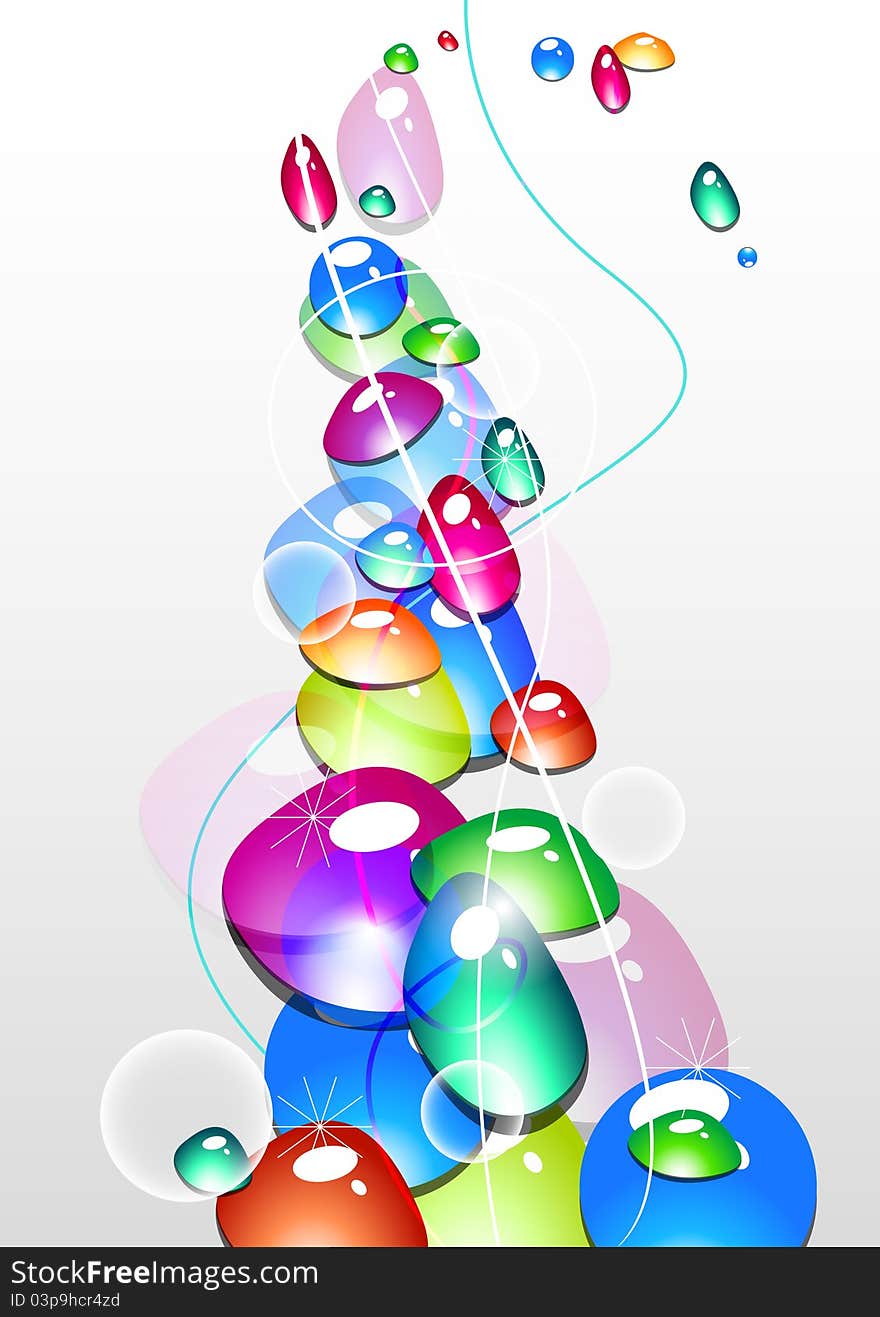 Abstract vector background with bright drops