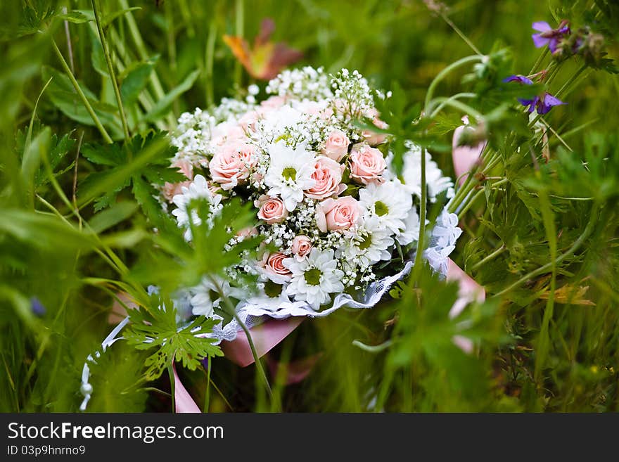 Close up of wedding bouquet