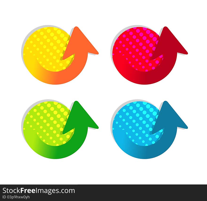 Abstract vector round multicolor arrows. Abstract vector round multicolor arrows